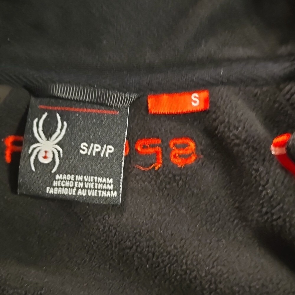 Spyder Men's Qtr Zip Black Pullover with Pockets and Microfleece Lining - Picture 3 of 10